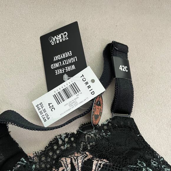 Torrid NWT Lightly Lined Everyday Wire-Free Bra Floral 360° Back Smoothing 42C - Picture 8 of 11